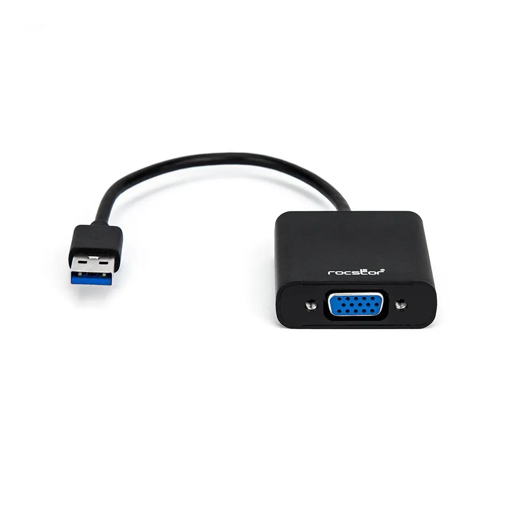 Rocstor Y10A178-B1 Black External USB 3.0 1080p Premium USB-A to VGA Video Adapter for PC and MAC - Image 2