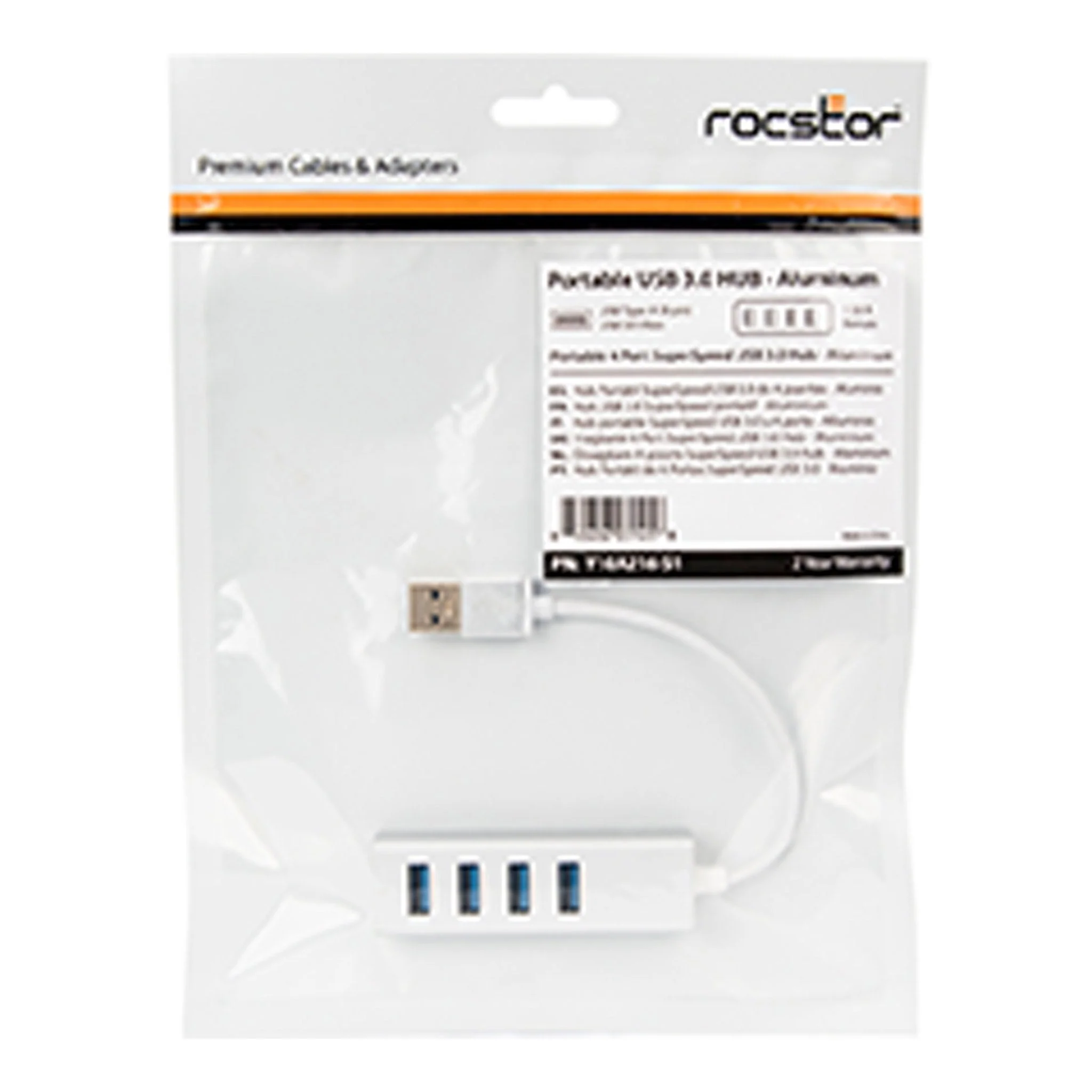 Rocstor Y10A216-S1 4-Port 6" USB 3.0 Premium Portable USB-A Hub - Image 4