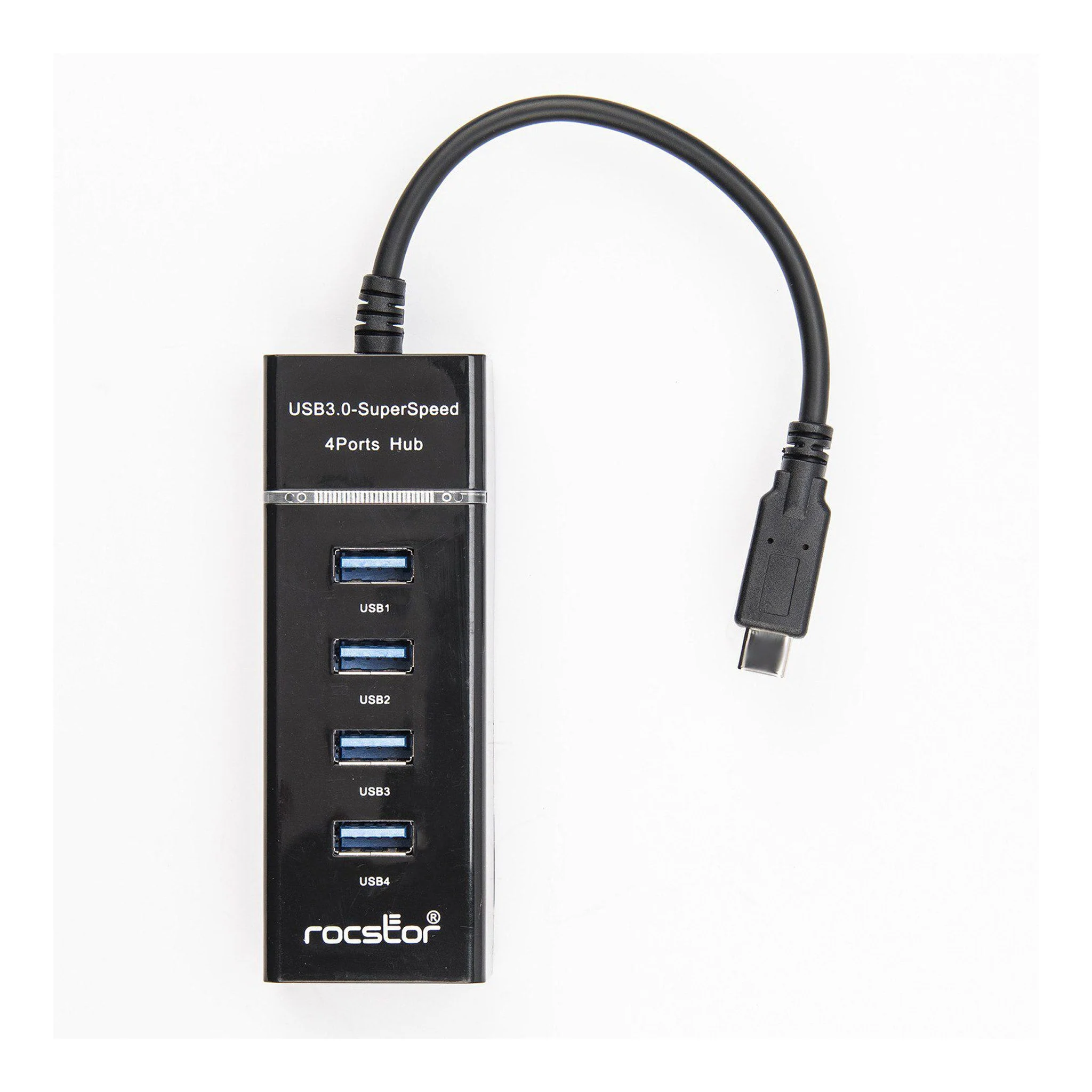 Rocstor Y10A228-B1 4-Port USB-C to USB-A Portable USB 3.0 Hub - Image 10