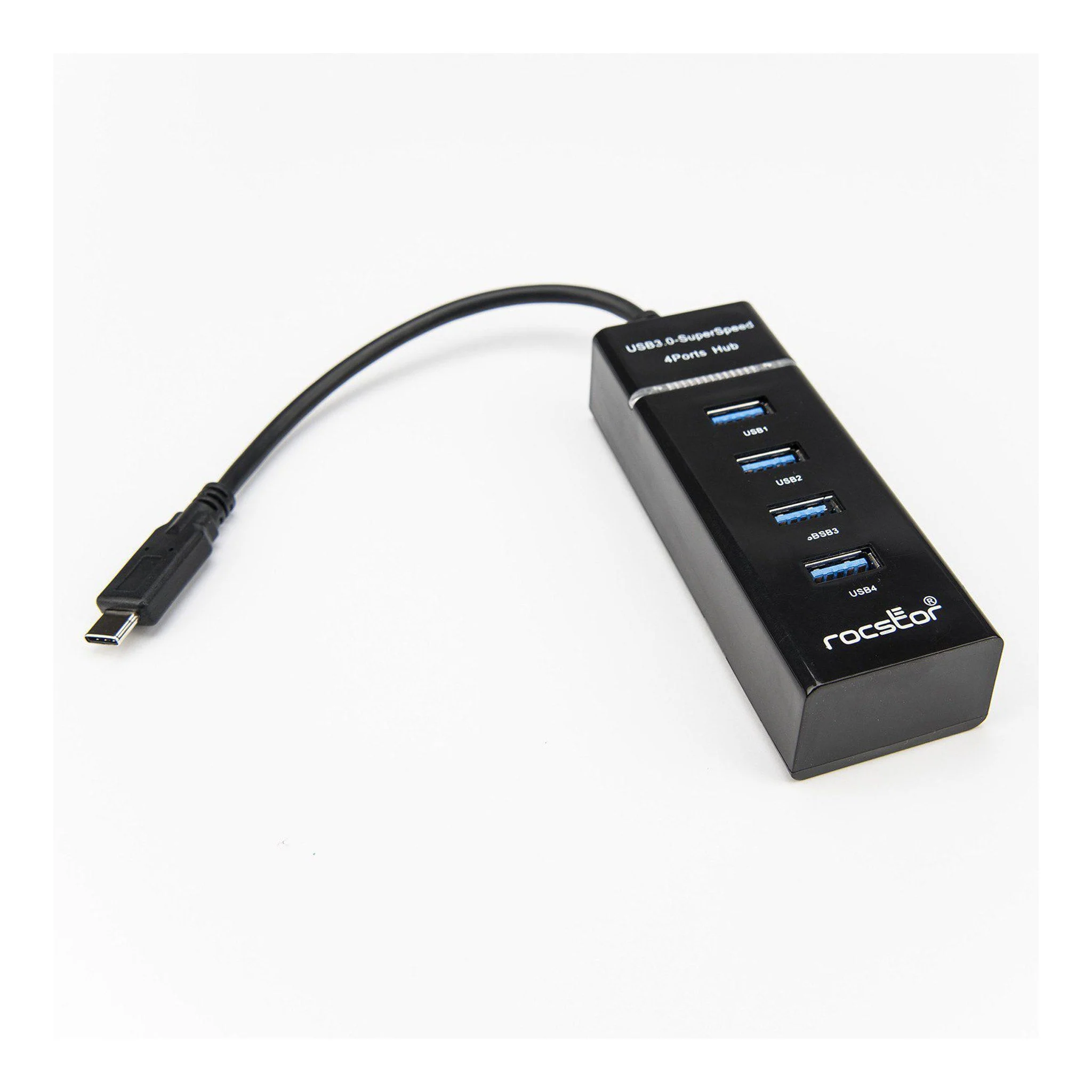 Rocstor Y10A228-B1 4-Port USB-C to USB-A Portable USB 3.0 Hub - Image 2