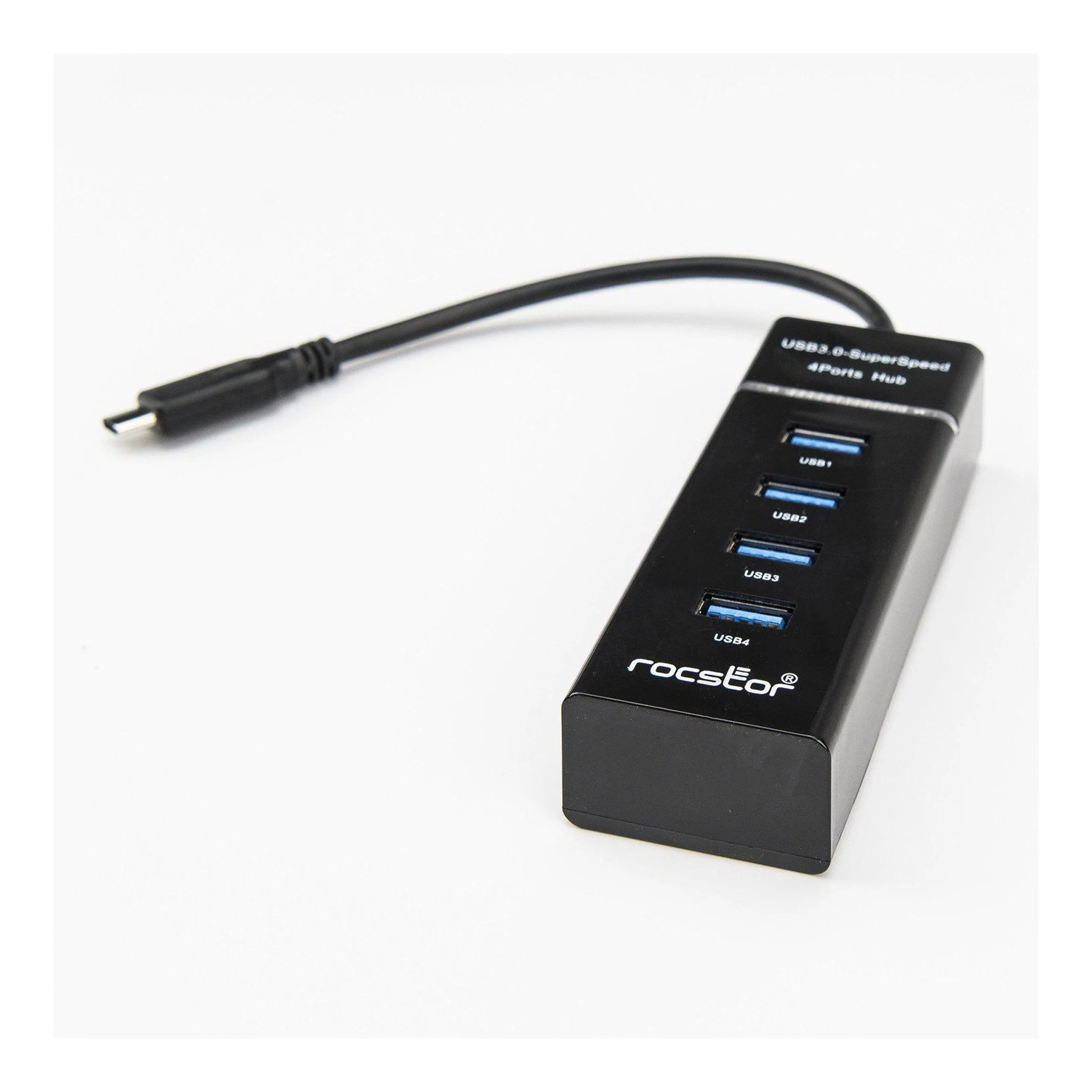 Rocstor Y10A228-B1 4-Port USB-C to USB-A Portable USB 3.0 Hub - Image 3