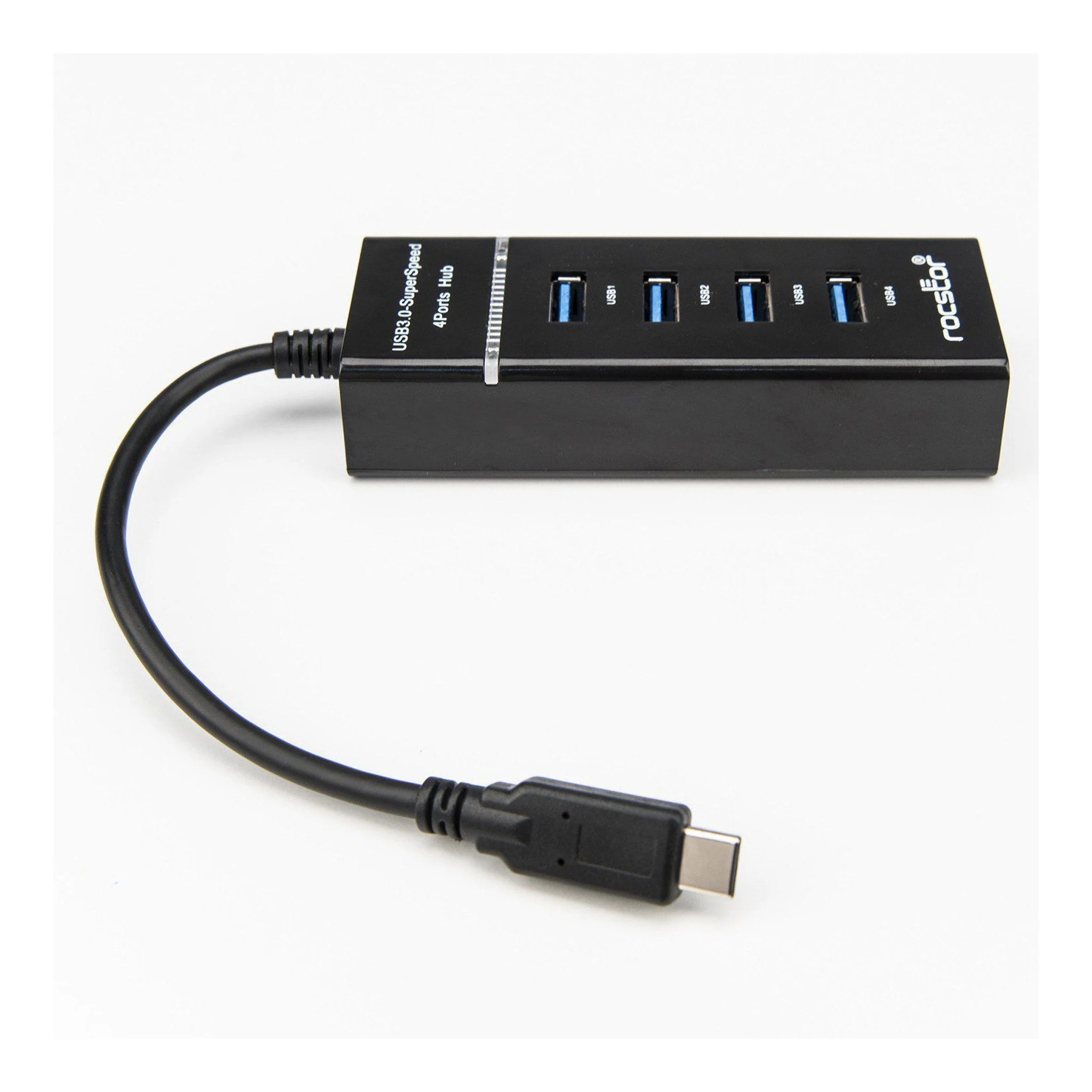 Rocstor Y10A228-B1 4-Port USB-C to USB-A Portable USB 3.0 Hub - Image 5