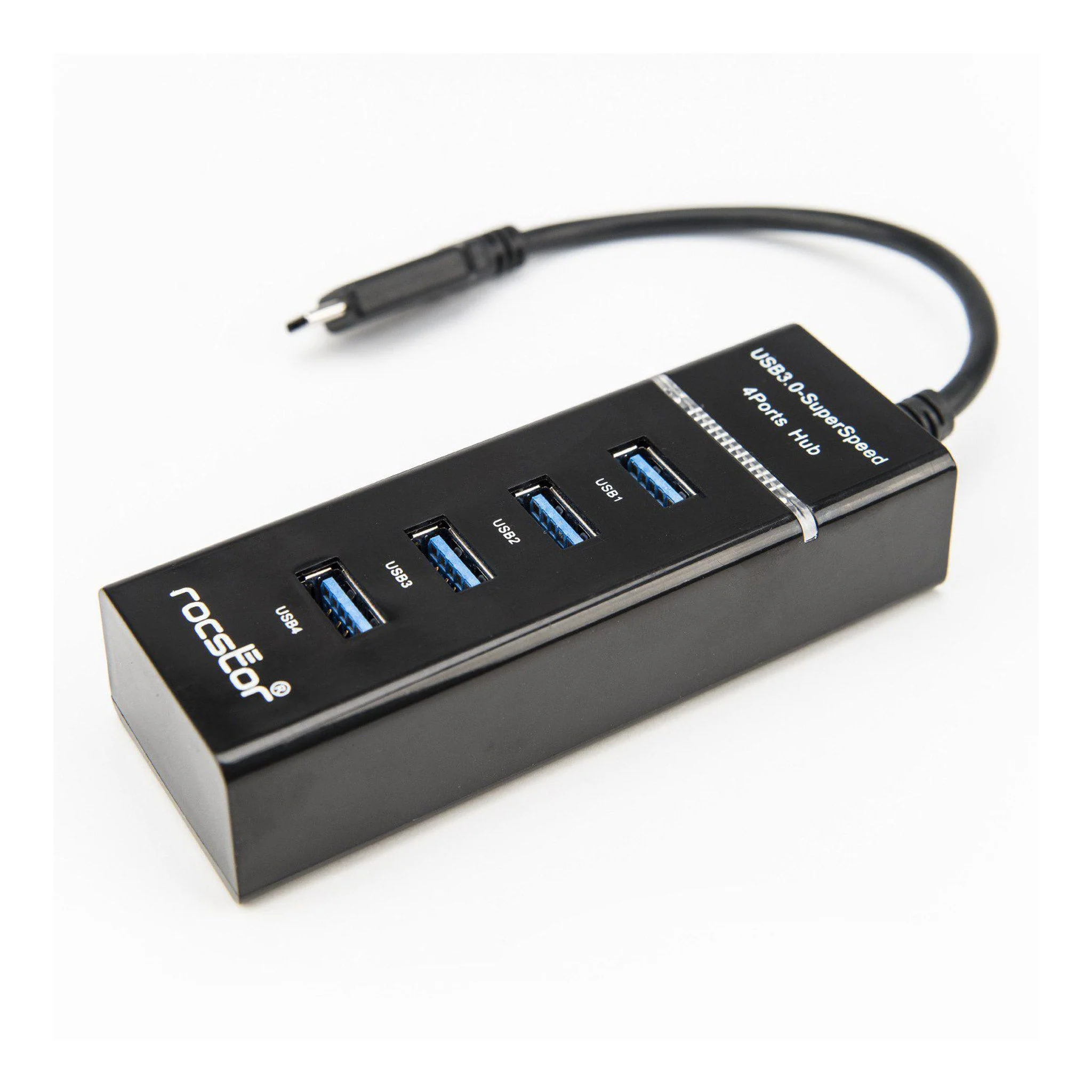 Rocstor Y10A228-B1 4-Port USB-C to USB-A Portable USB 3.0 Hub - Image 6