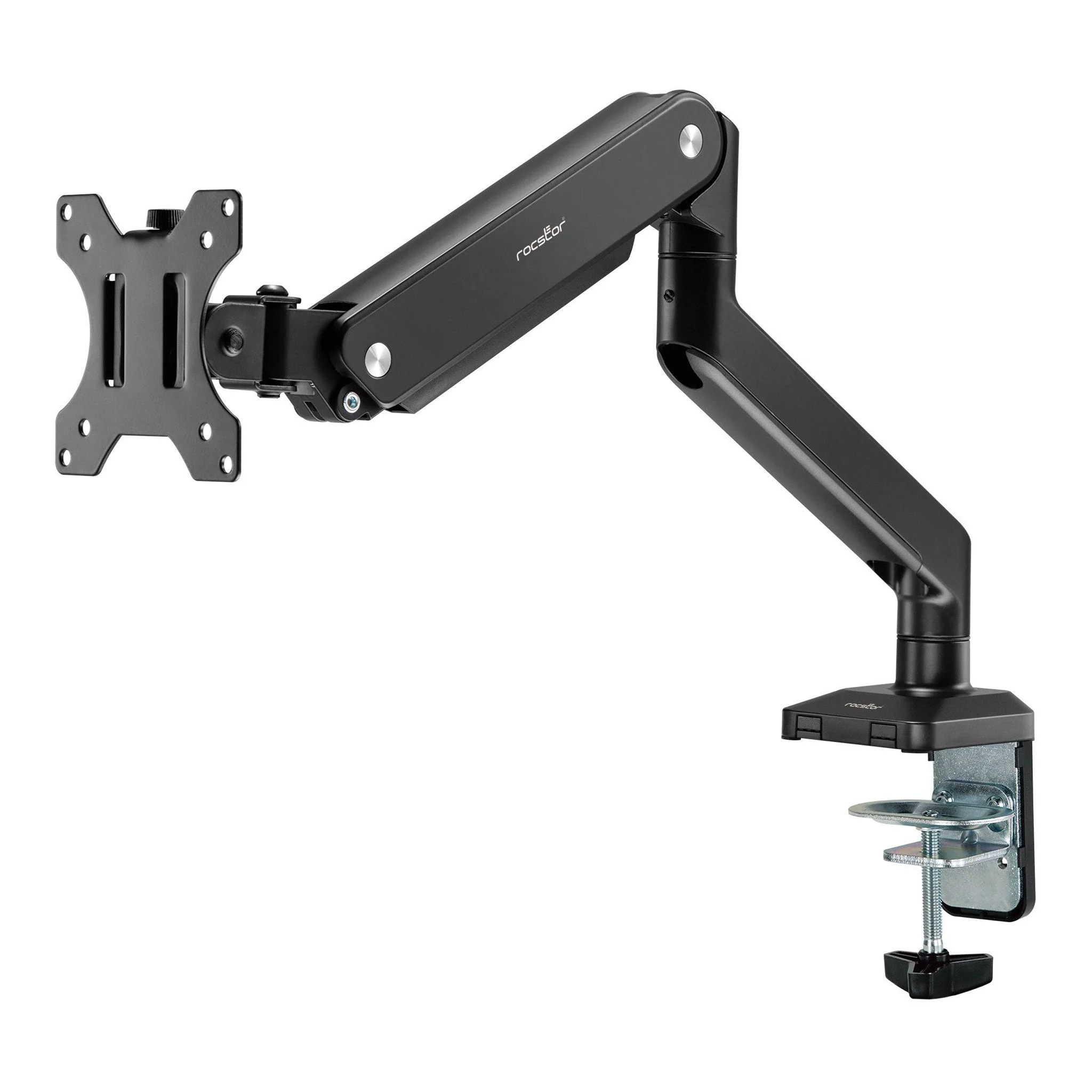 Rocstor Y10N010-B1 ErgoReach ED1 Premium Single Monitor Arm C-Clamp & Grommet – Up to 34″ - Black - Image 4