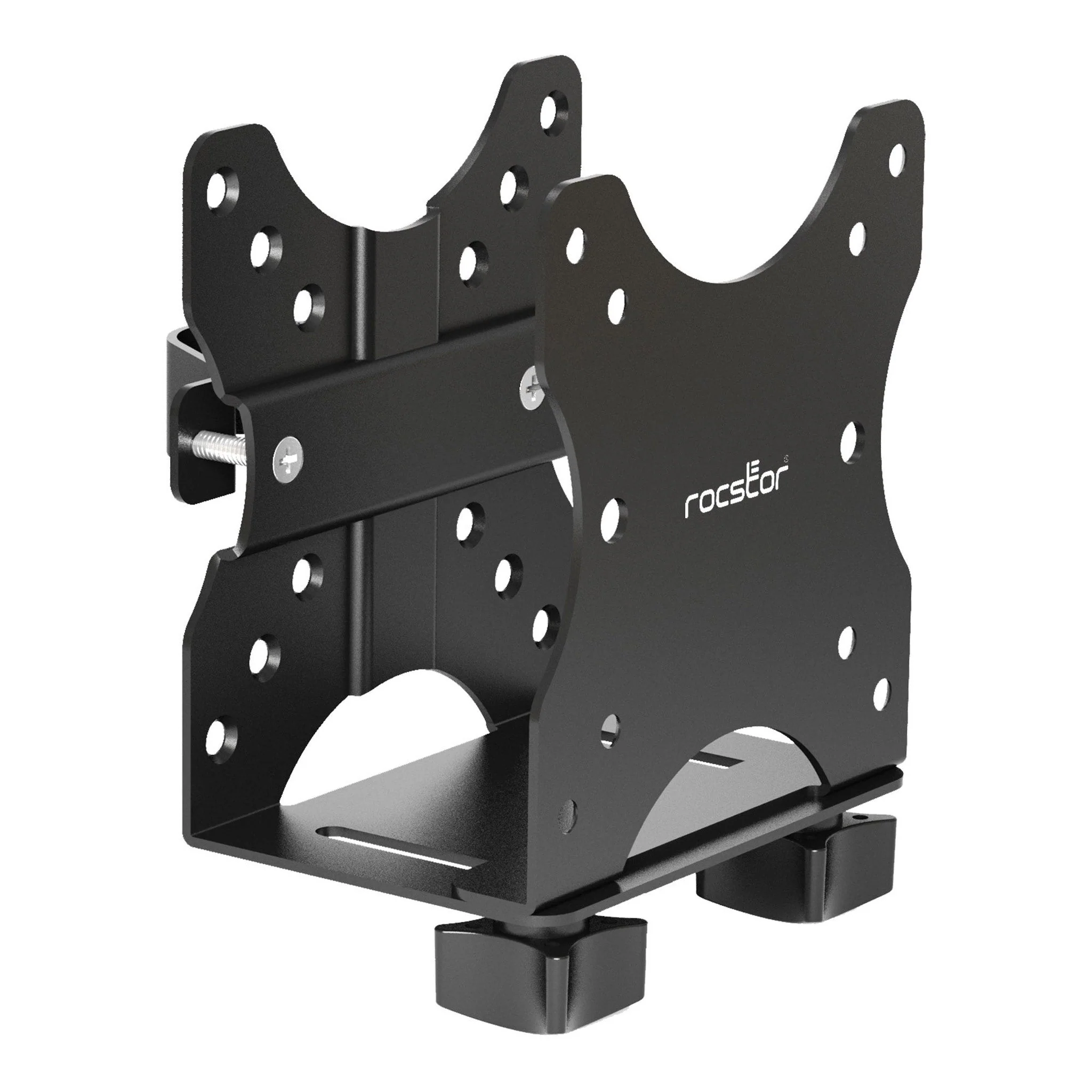 Rocstor Y10N024-B1 Heavy-Duty VESA PC Monitor Intel NUC or Mac Mini Mounting Bracket - Black - Image 2