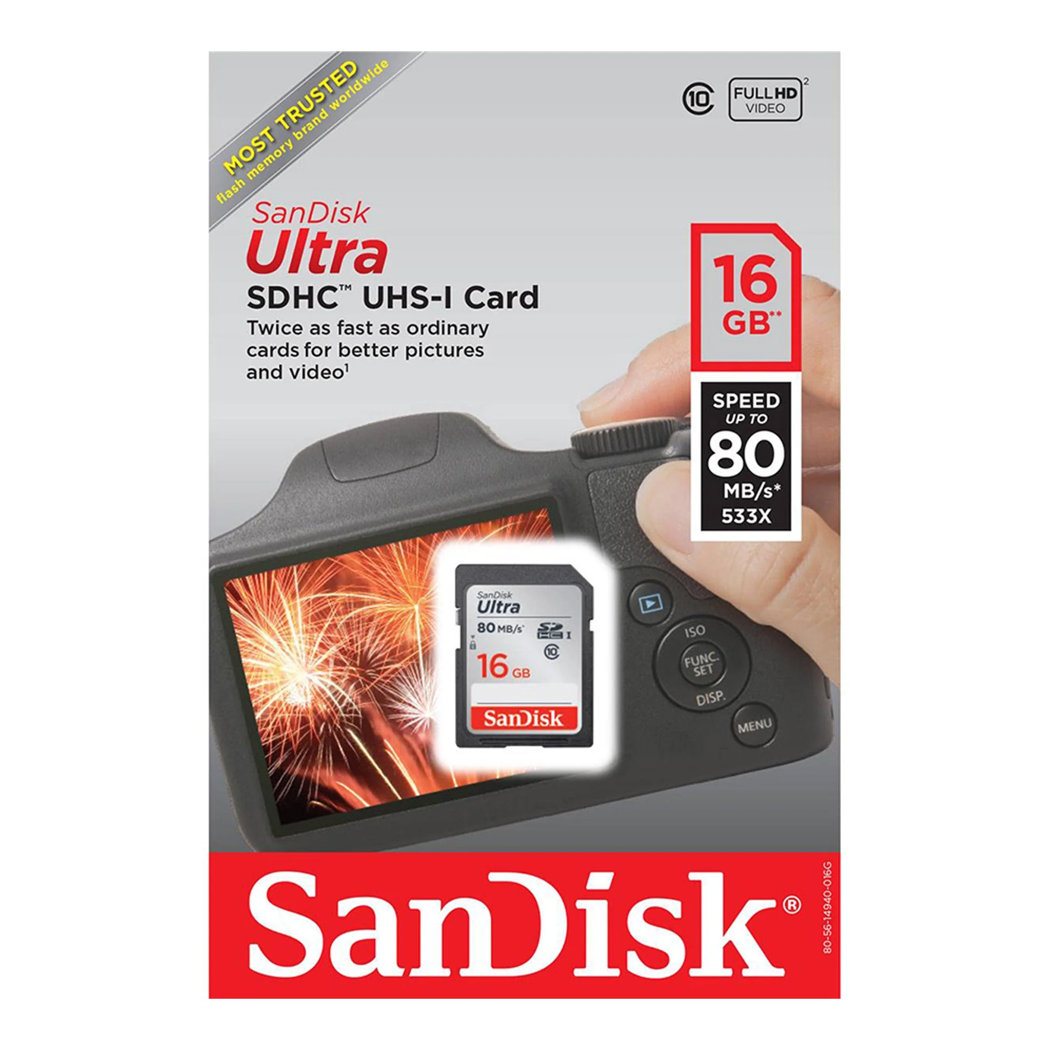 SanDisk SDSDUNC-016G-AN6IN 16GB Class 10 Ultra SDHC Flash Memory Card - Image 2