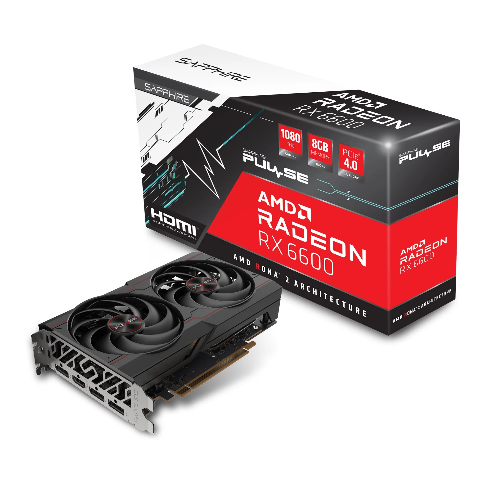 Sapphire 11310-01-20G 8GB GDDR6 Pulse AMD Radeon RX 6600 Graphic Card