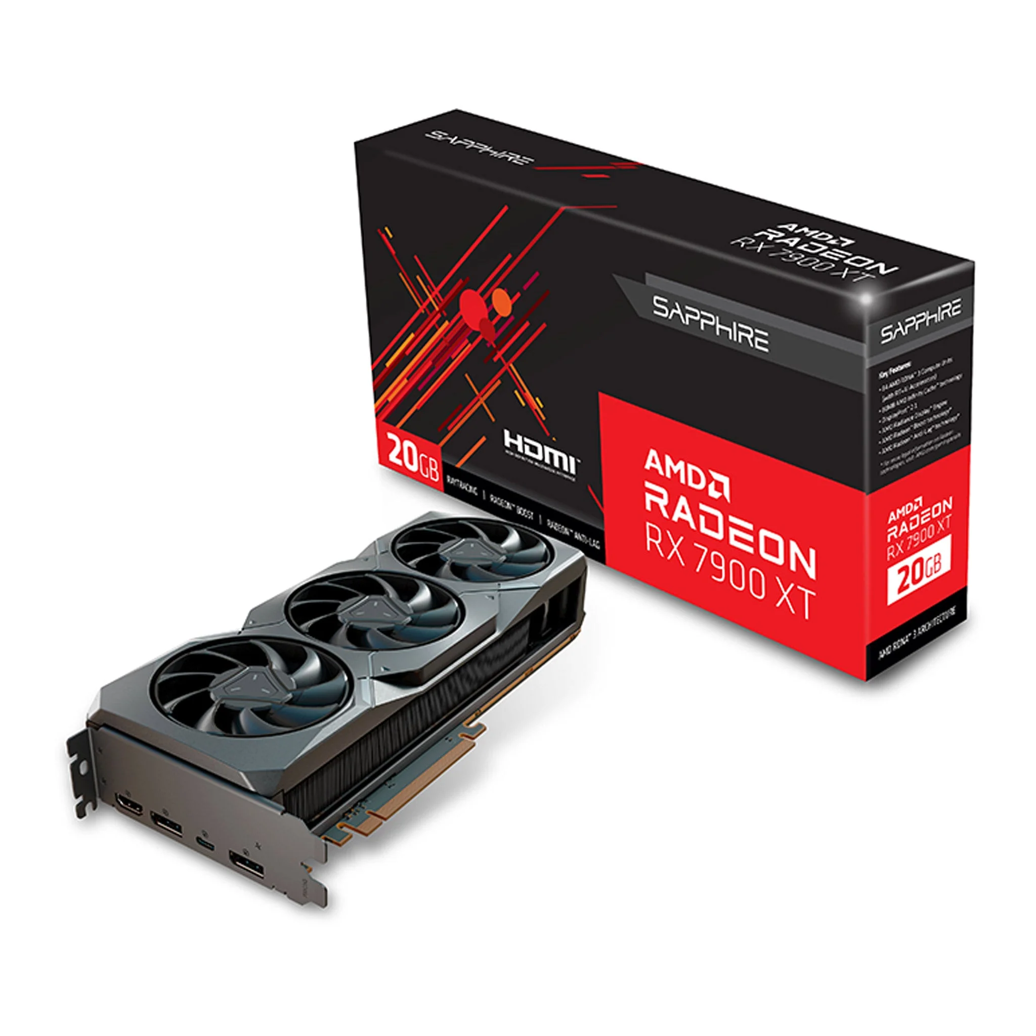 Sapphire 21323-01-20G AMD Radeon RX 7900 XT Gaming Graphics Card with 20GB GDDR6