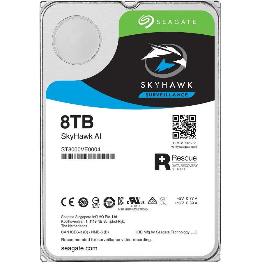 Seagate ST8000VE001 8TB 3.5in SATA 6Gb/s SkyHawk AI Surveillance Hard Drive - Image 3