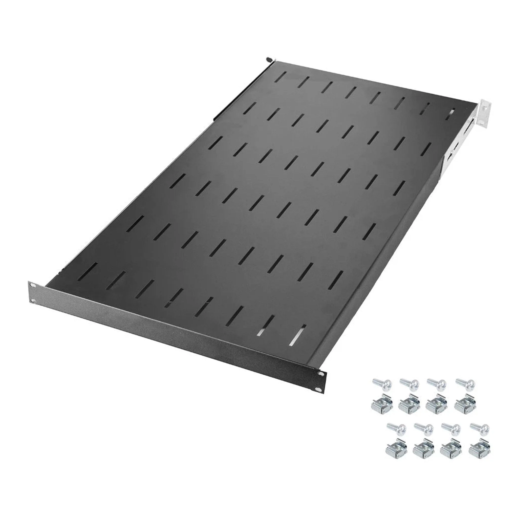 SERRACK STV-SS180 1U 19" Fixed Vented Server Rack Shelf with 800mm Depth - Black - Image 3