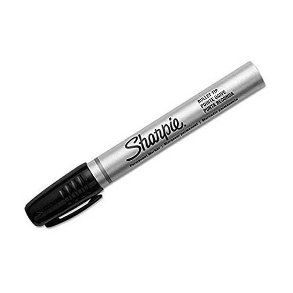 Sharpie Permanent Marker, Bullet Tip, Metal, Black, Sold Individually
