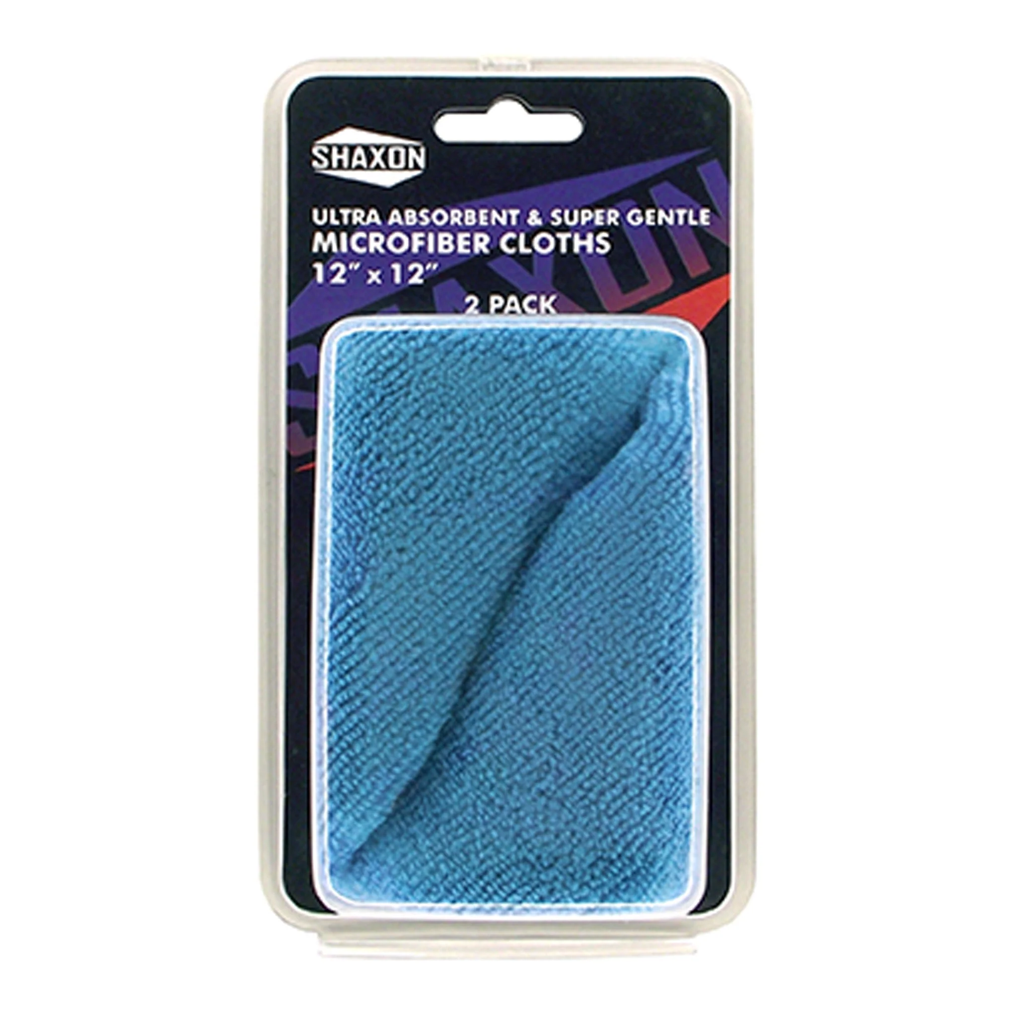 Shaxon SHX-MFW2-1212-B 2-Pack 12" x 12" Ultra Absorbent and Gentle Microfiber Cleaning Cloths