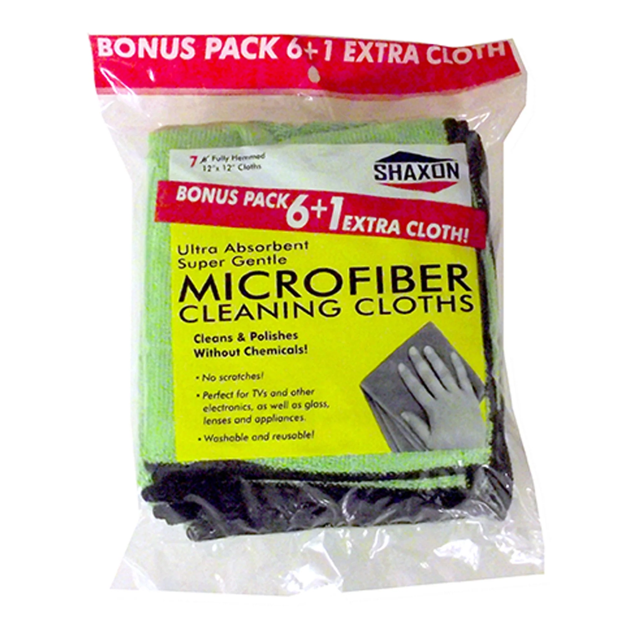 Shaxon SHX-MFW61B-B 12" 7-Pack Light Duty Microfiber Cleaning Cloths - Image 2