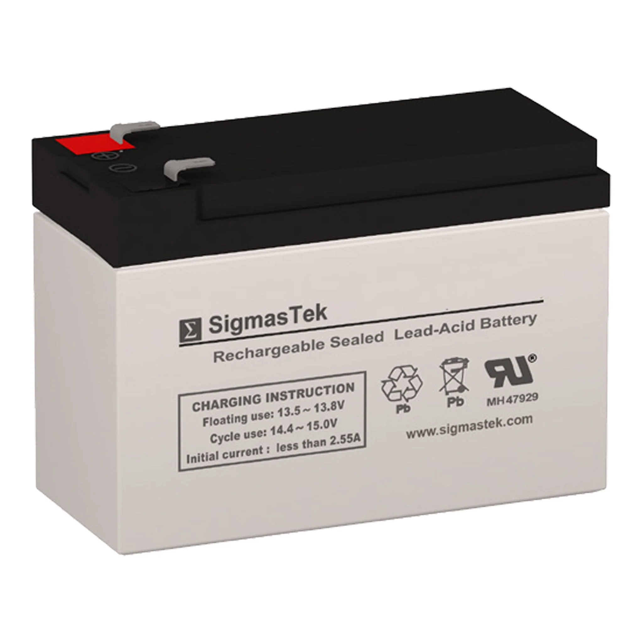 Sigmas Tek 1290 F2 12V 9Ah Sealed Lead Acid Battery with F2 Terminals