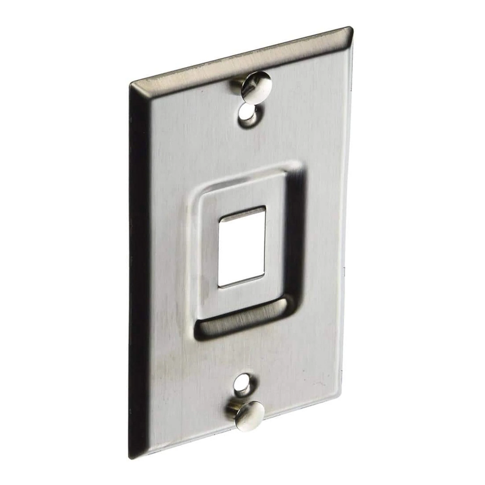 Signamax SSKF-1P 1-Port Single Gang Flush Mount Keystone Wallplate Phone Plate - Stainless Steel - Image 2