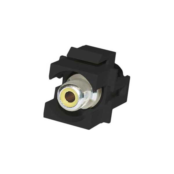 Signamax Yellow RCA Feed-Thru Keystone Connector Module (Black)