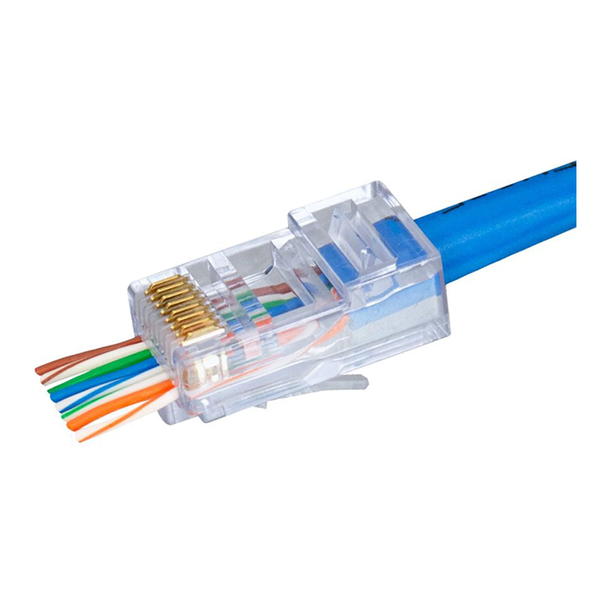 Simply45 S45-1500P Cat5e UTP Unshielded RJ45 Pass-Through Modular Plug - 100-Piece Jar - Image 2