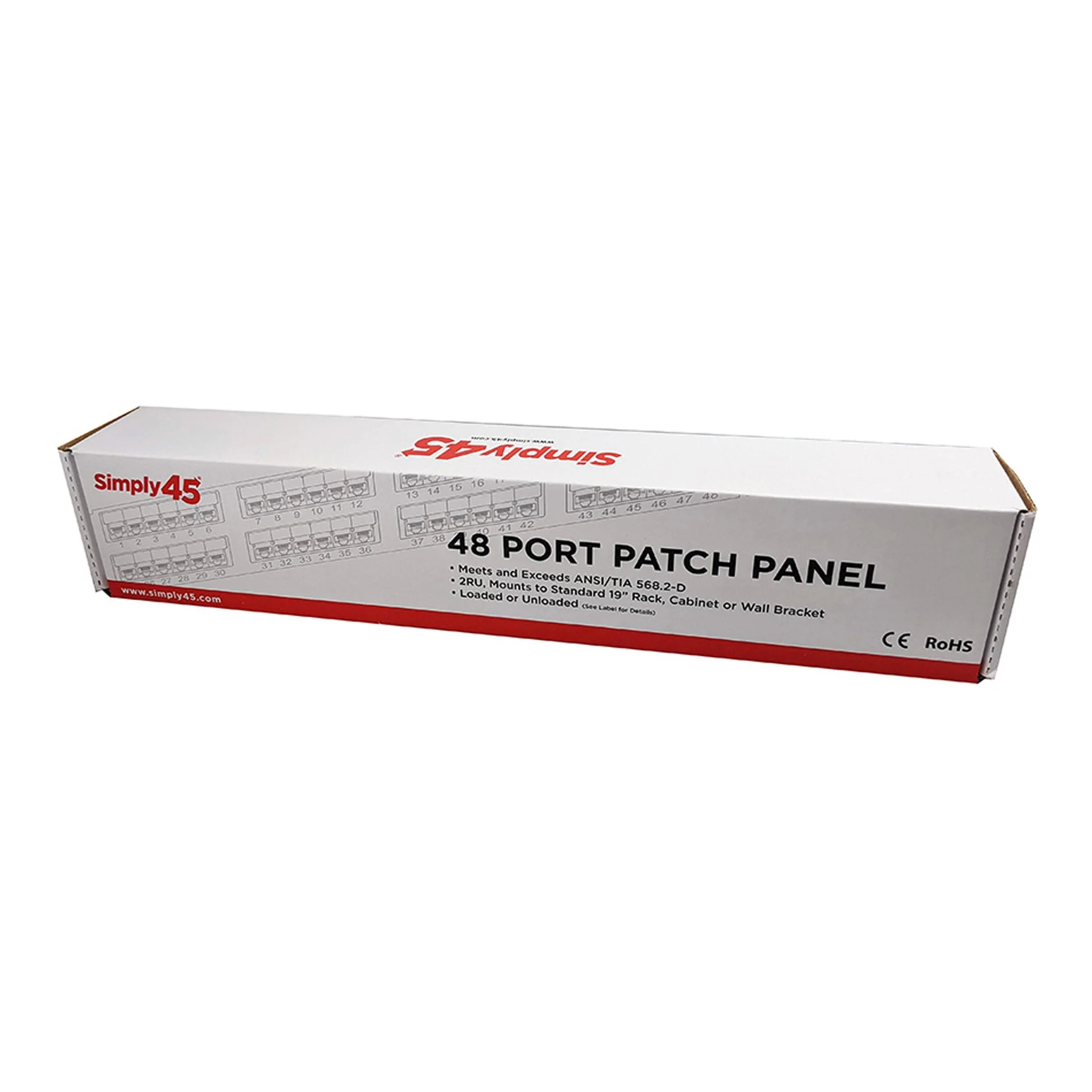 Simply45 S45-2048U 48-Port 2RU Unloaded UTP Keystone Patch Panel - Image 3