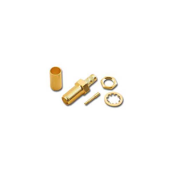 SMA Female 3 Piece Crimp with Mounting Nut and Washer for RG-58/U