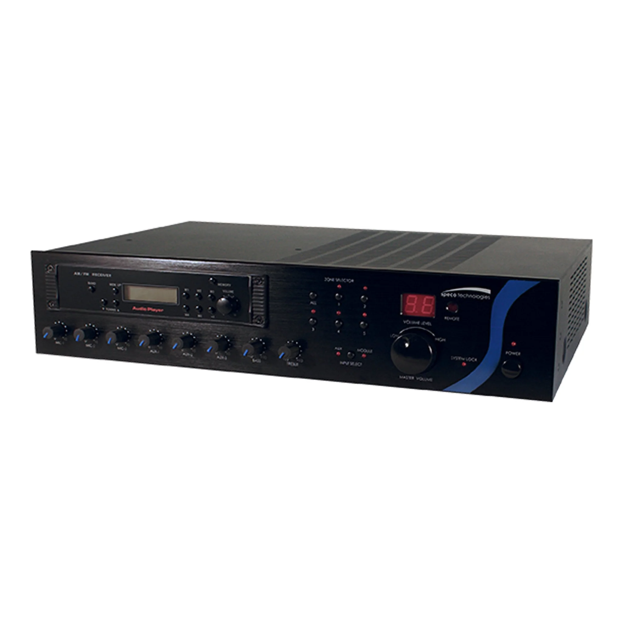 Speco Technologies PBM120AT 120W PA Mixer Amplifier with AM/FM Tuner - Black