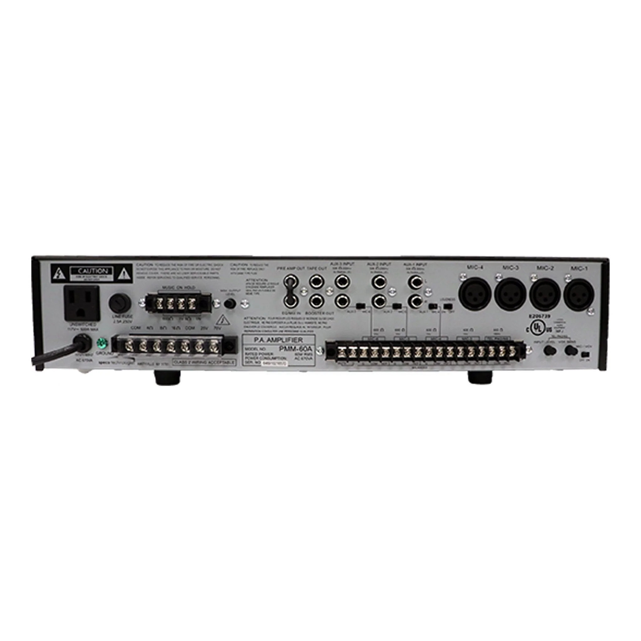 Speco Technologies PMM60A 60W PA Mixer Power Amplifier with 6 Inputs - Image 3