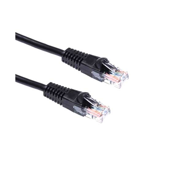 Cat5e Network Patch Cable with Boots, Black, 3FT, 6 Pack