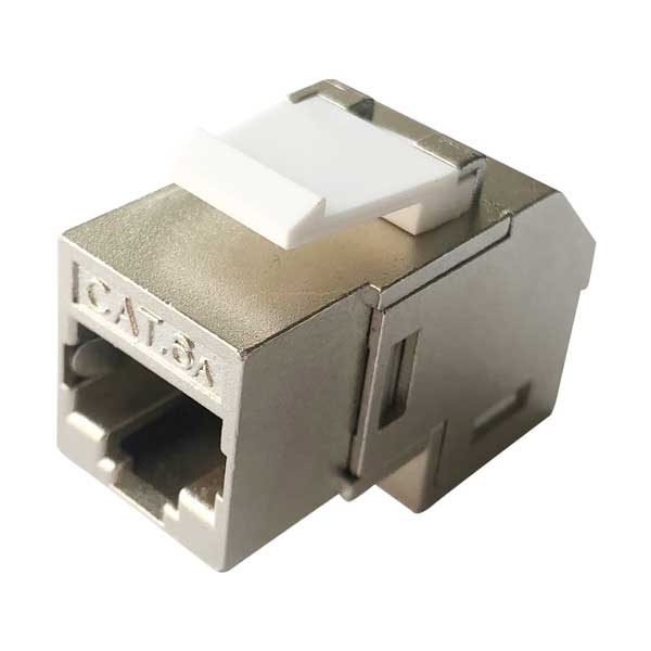 SR Components C6AICKS90 90° Shielded Cat6a In-Line Coupler Keystone Insert