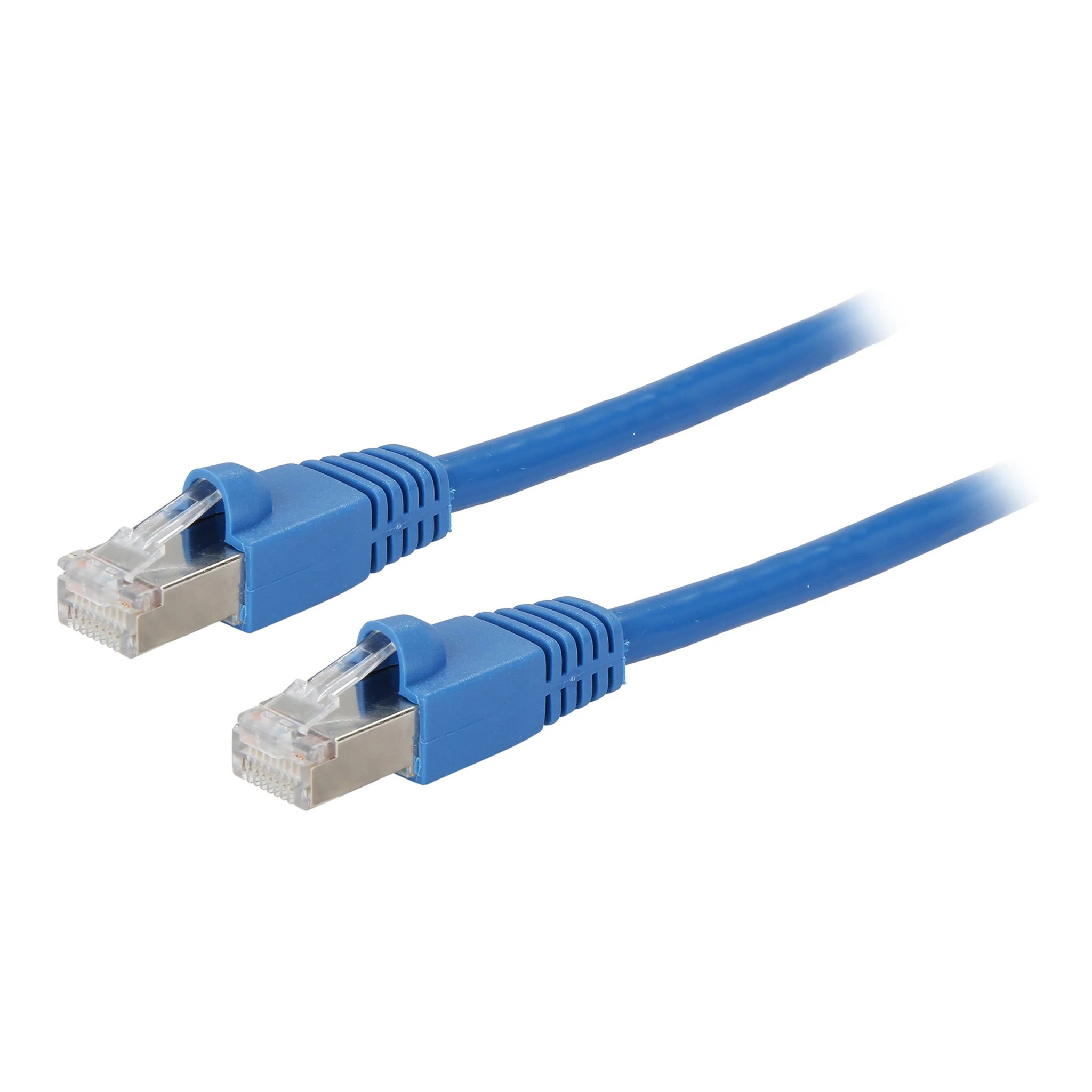 Cat6A Shielded Network Patch Cable with Boots, 10Gbps, Blue, 14FT