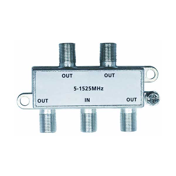 SR Components COAXSP4 4-Way 75Ω 5~1525MHz MoCA Compliant Digital Coax Cable Splitter