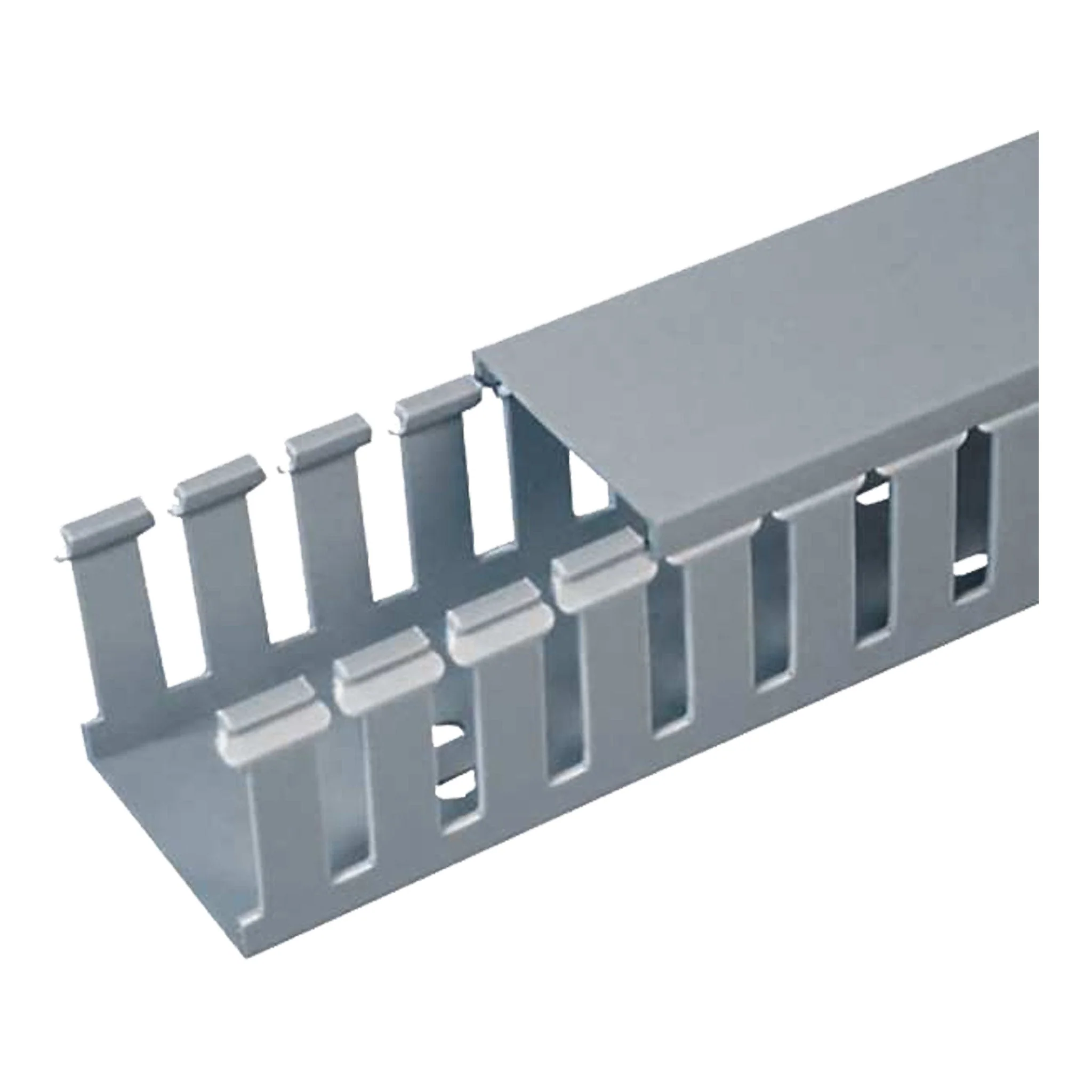 SR Components FD15 6' Gray Slotted Wall Wiring Duct (1.5" x 1.5") with Cover