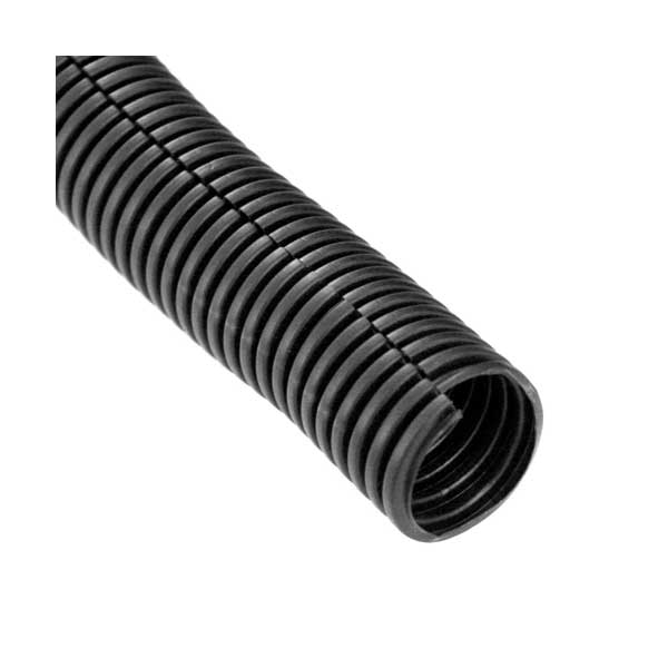 SR Components SL14B-12 1/4" ID 12' Length Black Corrugated Split-Loom Tubing