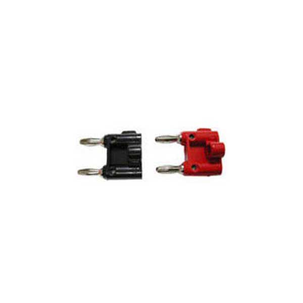 Stackable Black Double Banana Plug with Cable Guide