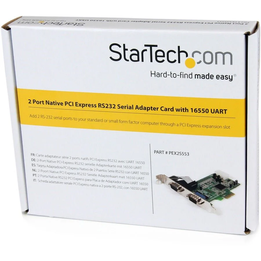 StarTech 2 Port PCI Express RS232 Serial Adapter Card - Image 2