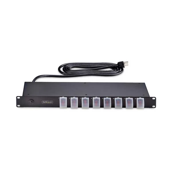 StarTech 8-Outlet Horizontal Rack Mount PDU, 1U Power Strip, 15A (8NS8-RACK-MOUNT-PDU) - Image 2
