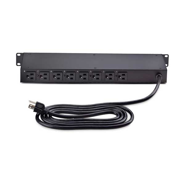 StarTech 8-Outlet Horizontal Rack Mount PDU, 1U Power Strip, 15A (8NS8-RACK-MOUNT-PDU) - Image 3