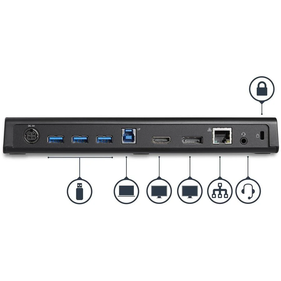StarTech USB3DOCKHDPC Dual Monitor USB 3.0 Docking Station with HDMI & 4K DisplayPort - Image 2
