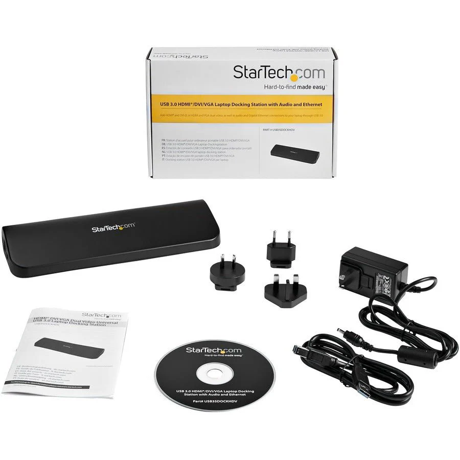 StarTech USB3SDOCKHDV Dual-Monitor USB 3.0 Docking Station with HDMI & DVI/VGA - Image 6