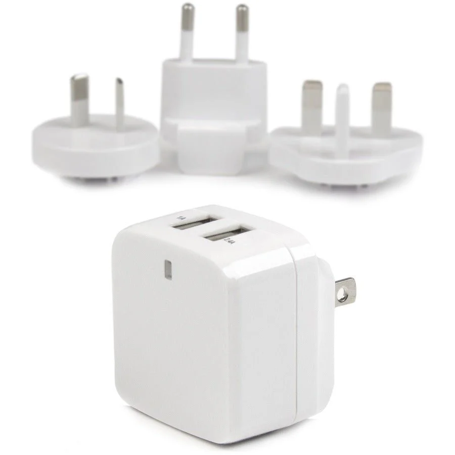 StarTech Dual-Port USB Wall Charger - International Travel - 17W/3.4A - White - Image 2