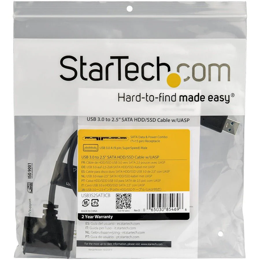 StarTech USB3S2SAT3CB SATA to USB Adapter Cable with UASP - Image 4