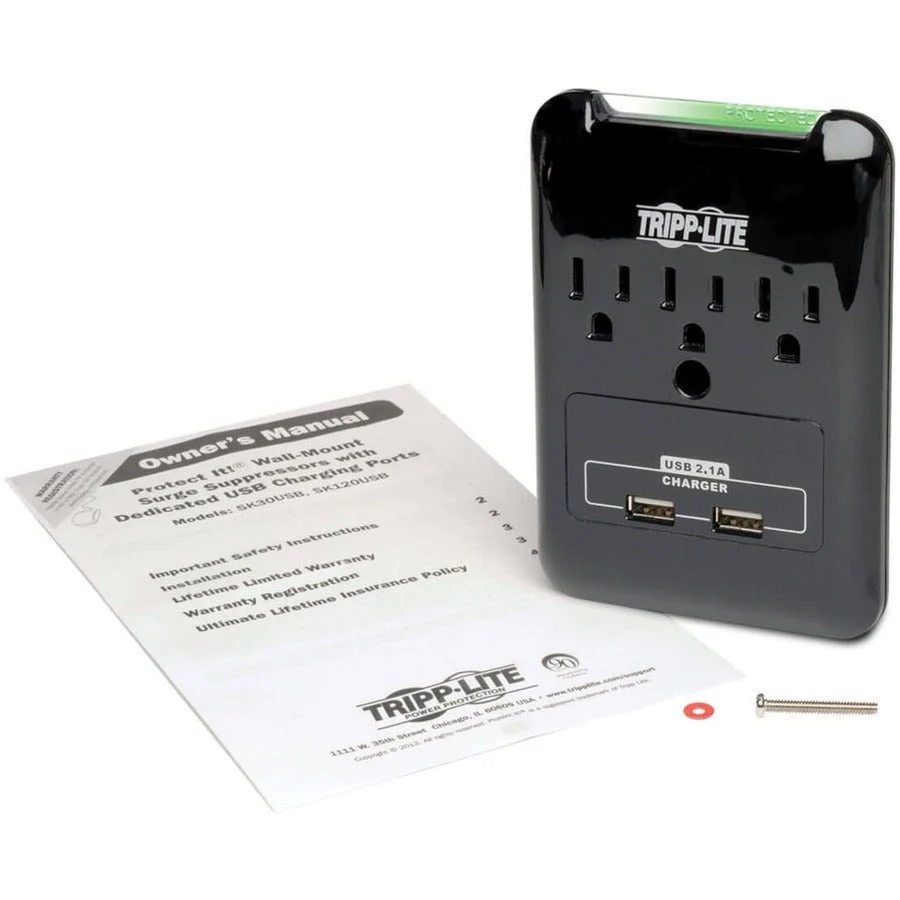 Tripp Lite Surge 3 Outlet 120V USB Charger Tablet Smartphone Ipad Iphone - Image 5