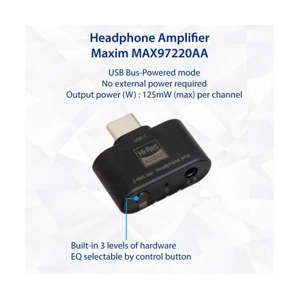 Syba USB Type C to 3.5mm Audio Adapter & Amplifier - 96 KHz 24 Bit DAC - Image 3