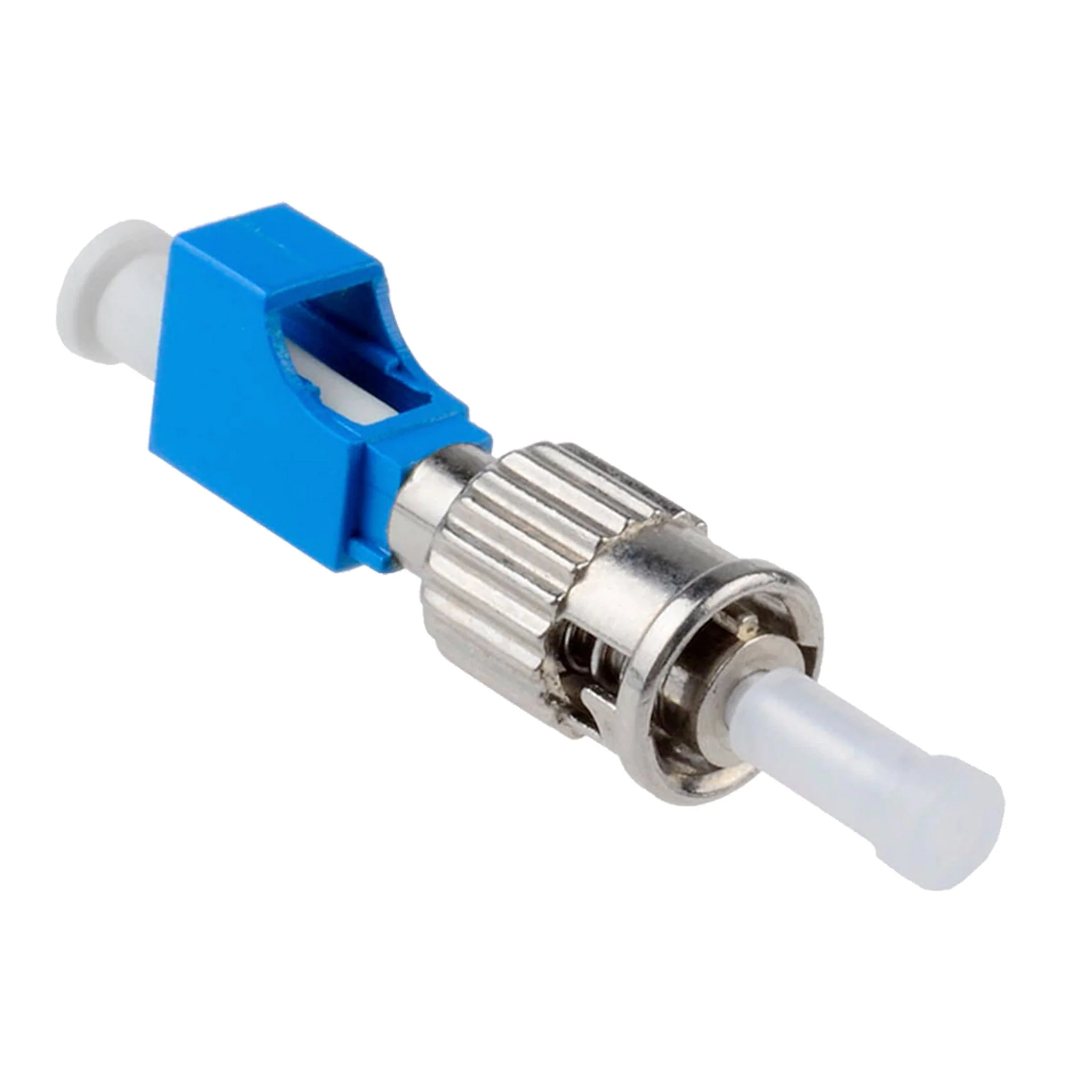 TechLogix TCSH-LCFSTMSZRF-ME Simplex Single Mode OS2 ST Male to LC Female Hybrid Metal Flangeless Fiber Coupler Adapter - Image 2