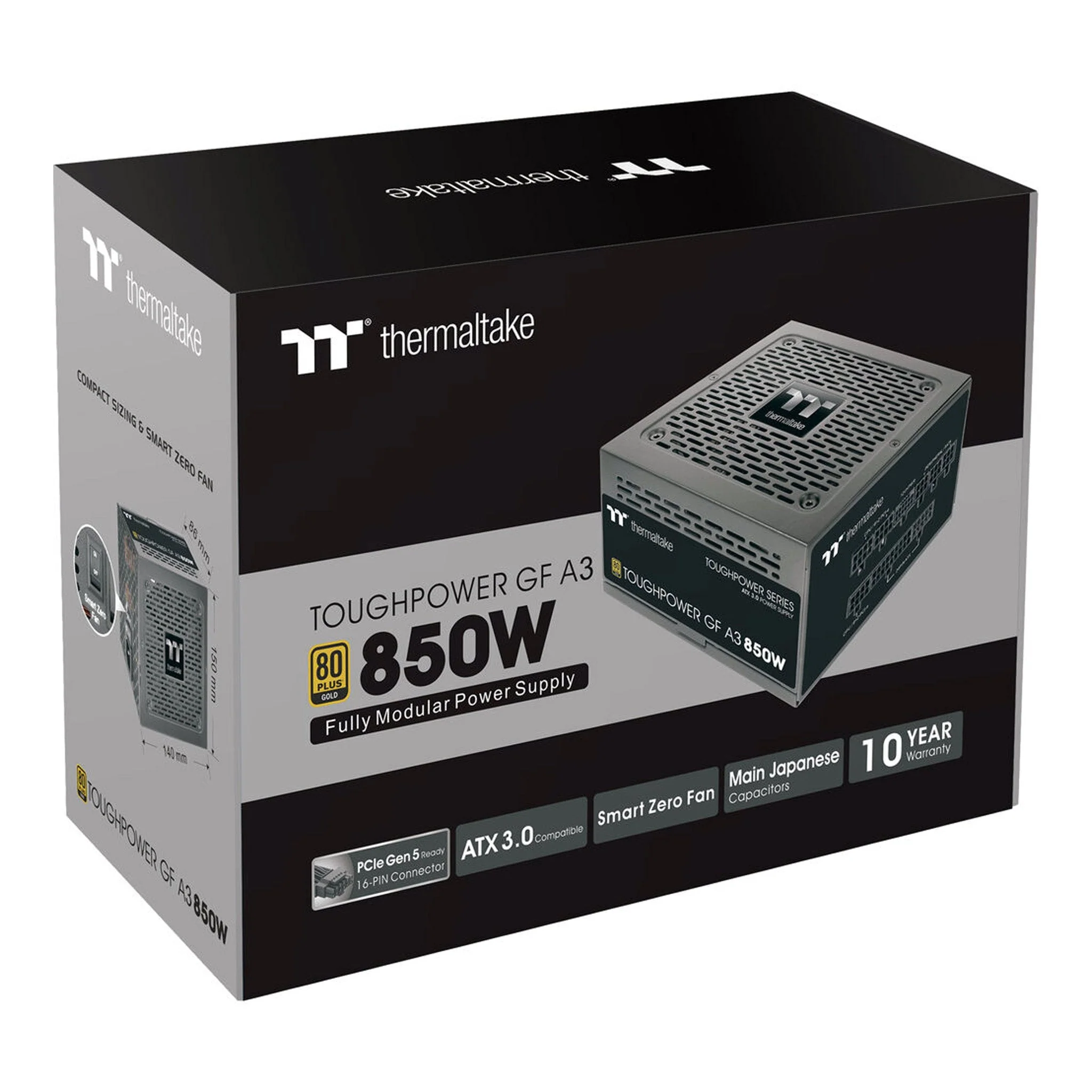 Thermaltake PS-TPD-0850FNFAGU-L 850W 80 Plus Gold Toughpower GF A3 Fully Modular Power Supply - Image 6