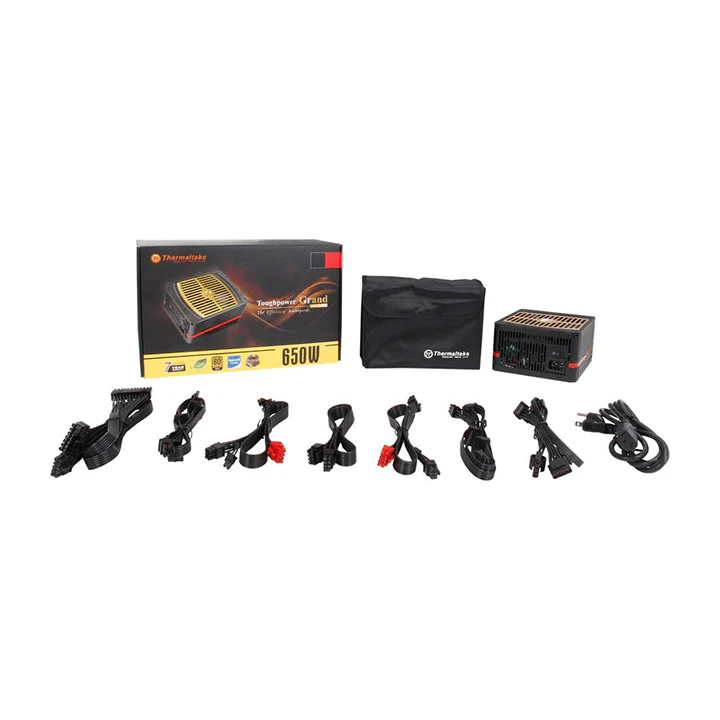 Thermaltake PS-TPG-0650MPCGUS 650W ToughPower Grand 80 PLUS Gold Fully Modular Power Supply with Flat Cables - Image 5