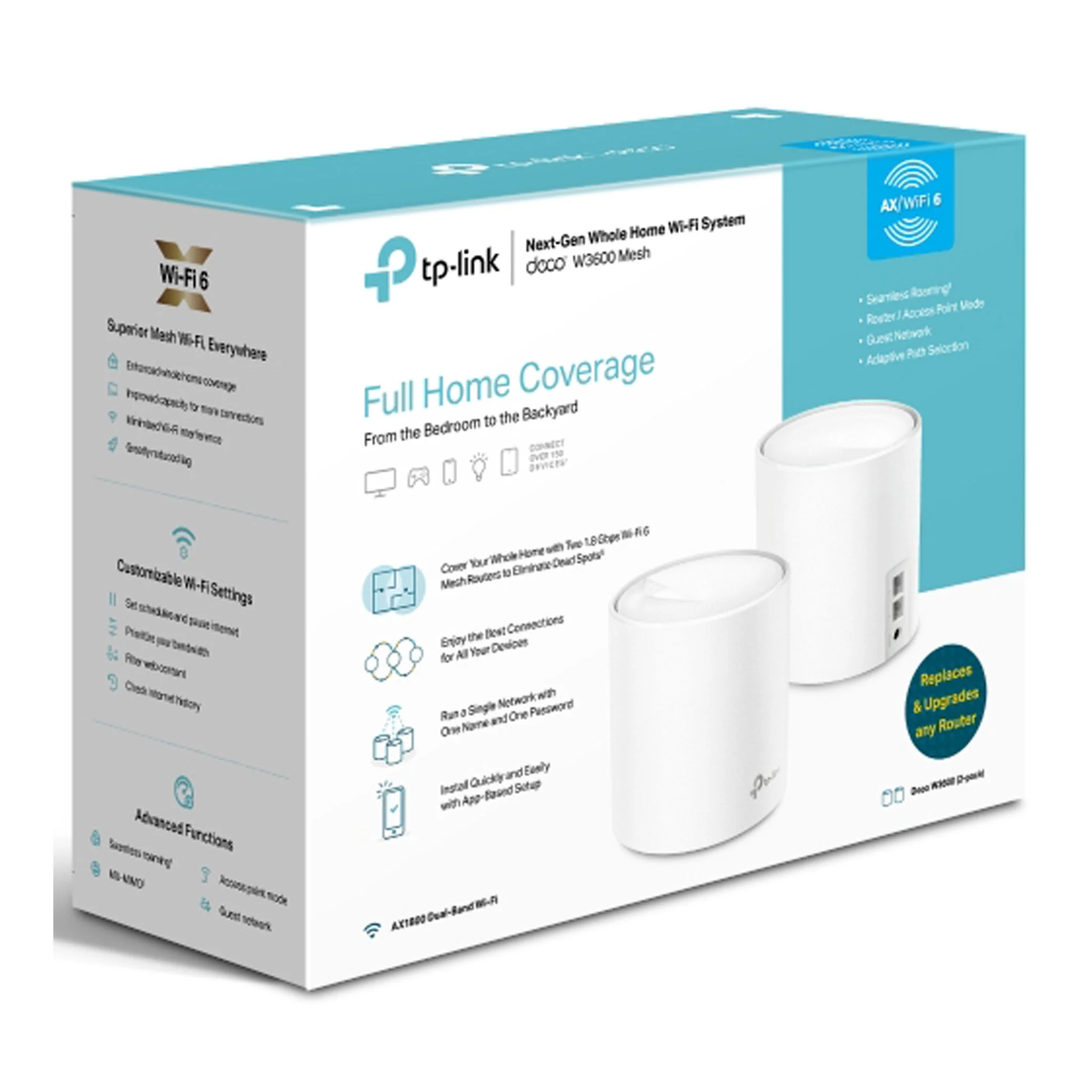 TP-Link Deco W3600 AX1800 Whole Home Mesh Wi-Fi 6 System 2-Pack - Image 2