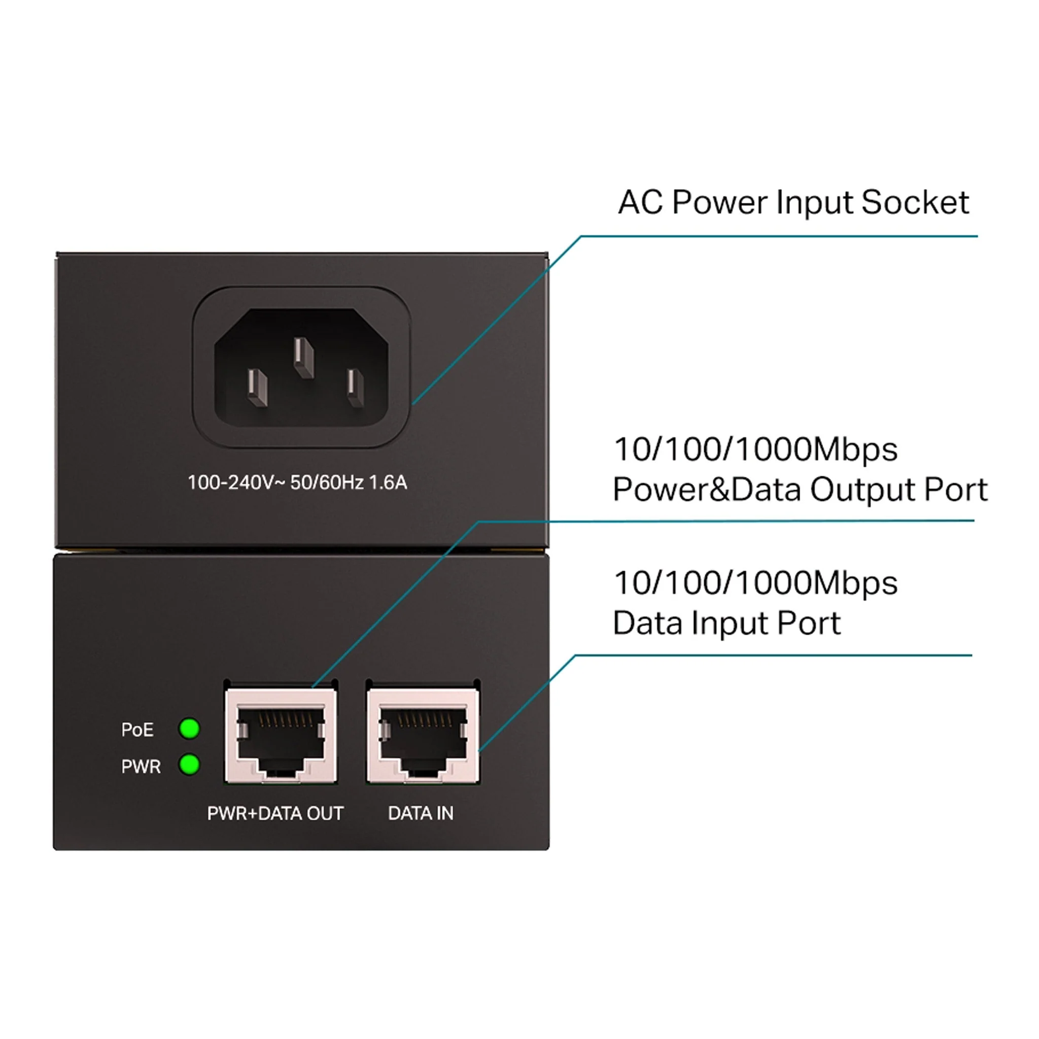 TP-Link TL-POE170S 2GB PoE++ Injector - 60W - Image 3
