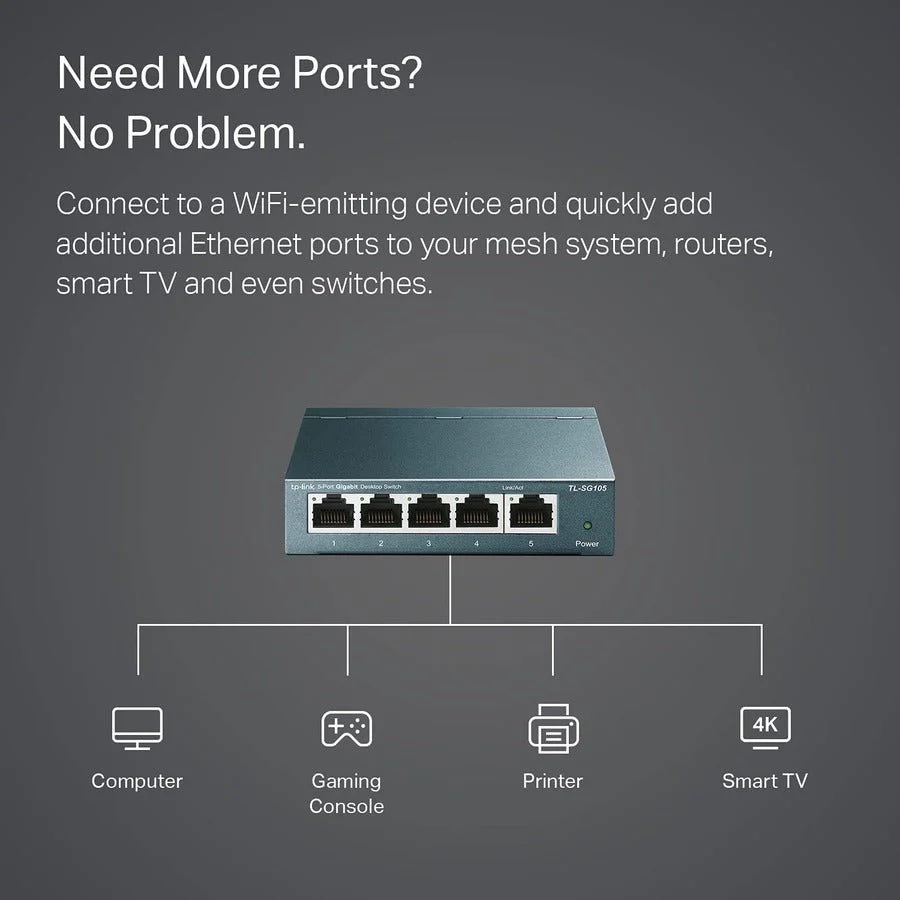 TP-Link TL-SG105 5-Port Gigabit Desktop Switch - Image 5