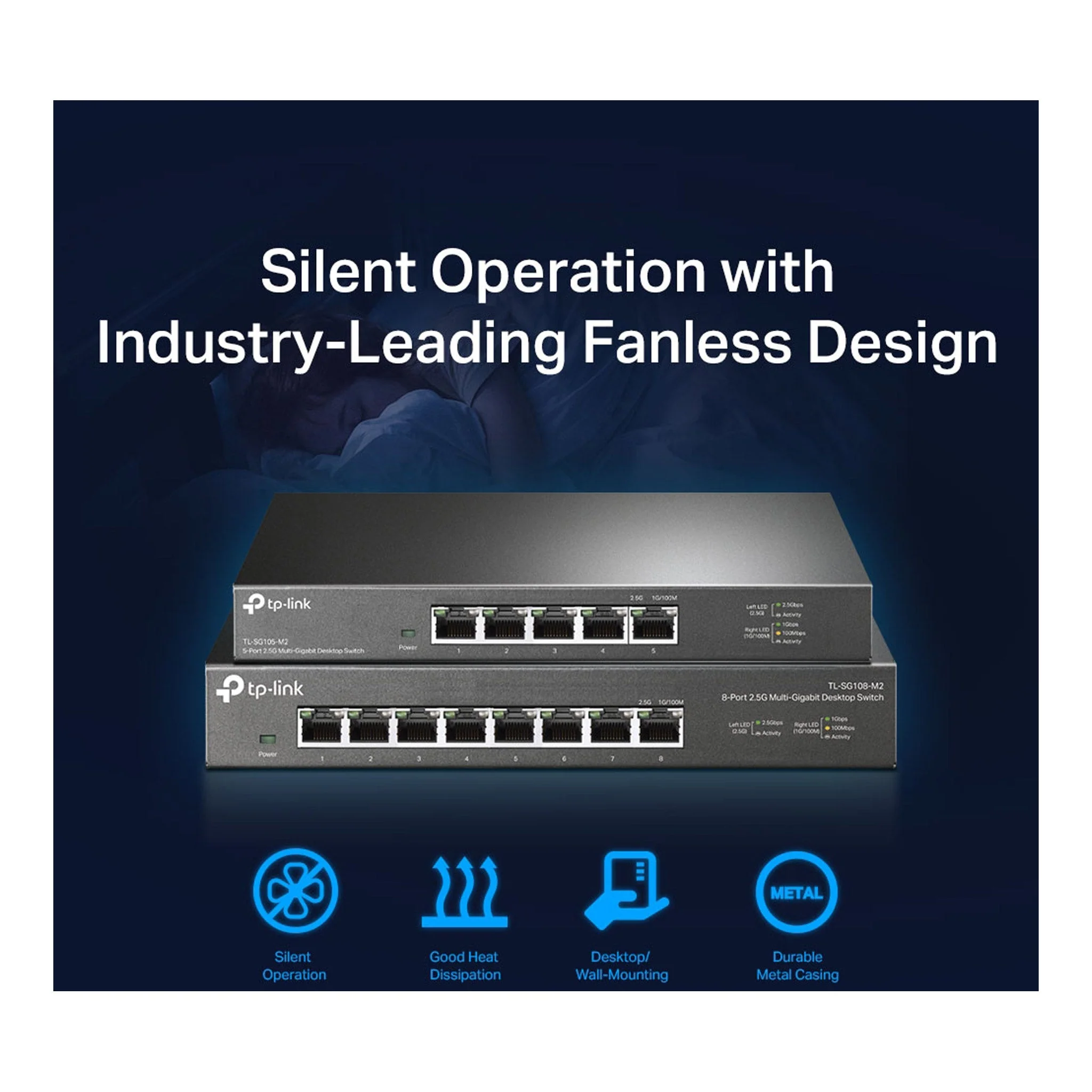 TP-Link TL-SG105-M2 5-Port 2.5Gbps Multi-Gigabit Desktop Switch - Image 7