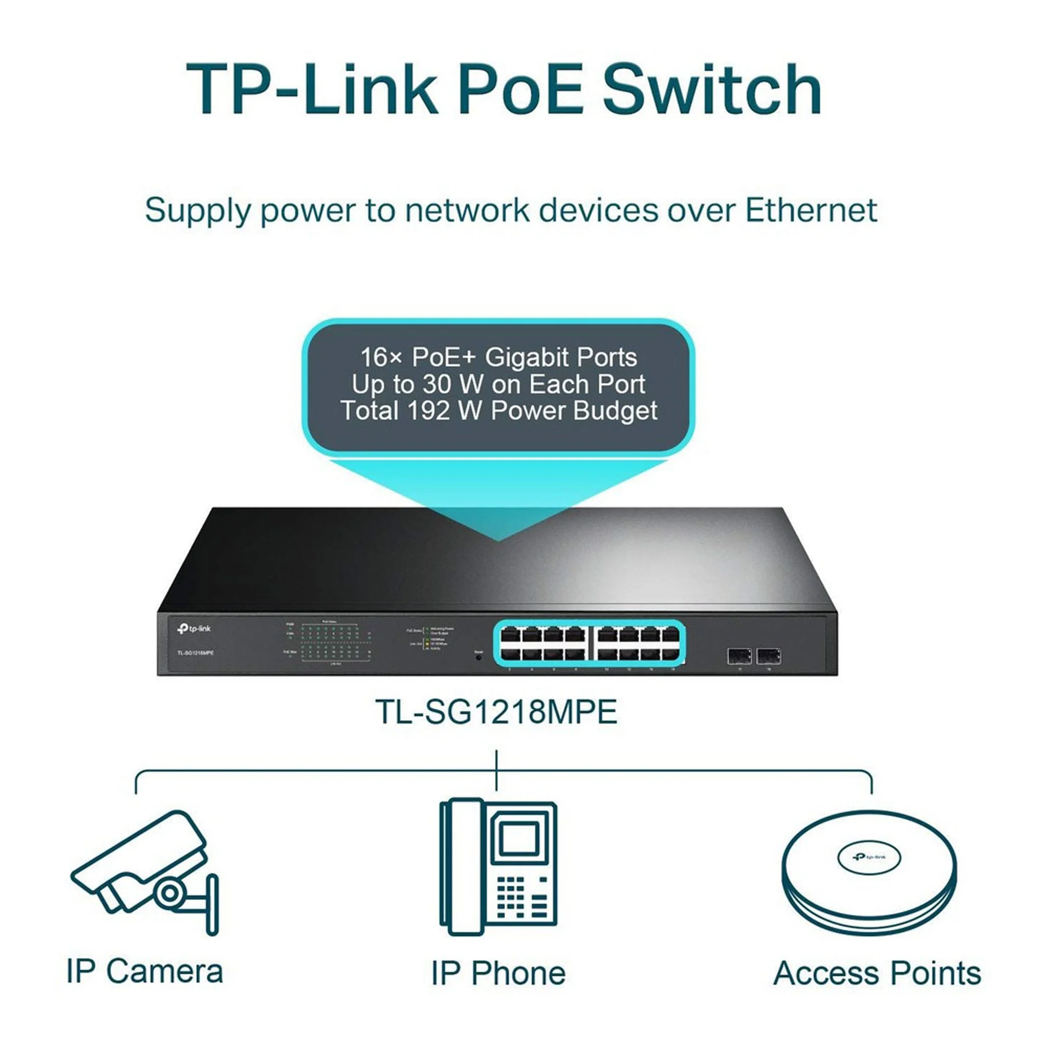 TP-Link TL-SG1218MPE 16-Port JetStream Easy Smart PoE/PoE+ Gigabit Switch - Image 3