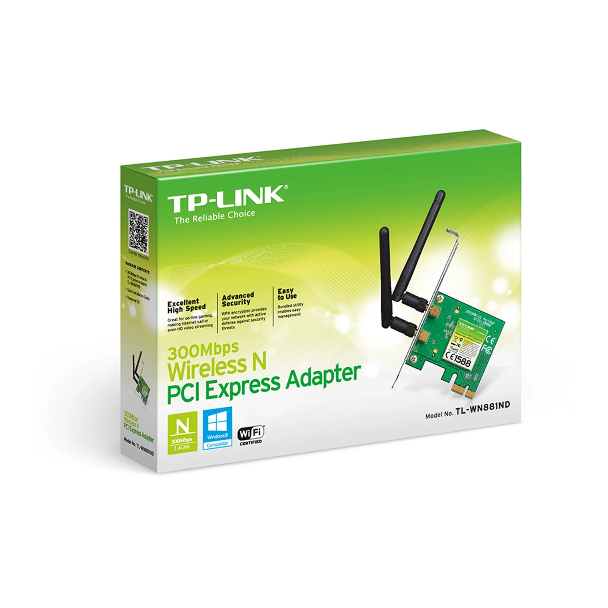 TP-Link TL-WN881ND Wireless N300 PCI Express Adapter - Image 2